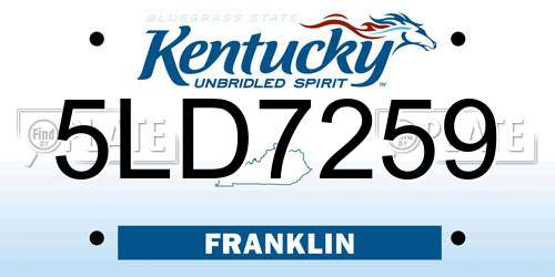 5LD7259 Kentucky License Plate