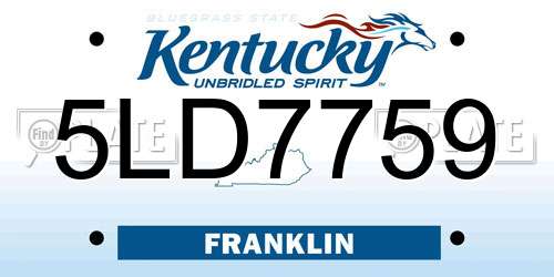 5LD7759 Kentucky License Plate