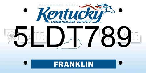 5LDT789 Kentucky License Plate