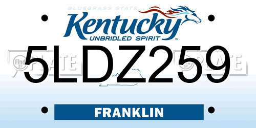 5LDZ259 Kentucky License Plate