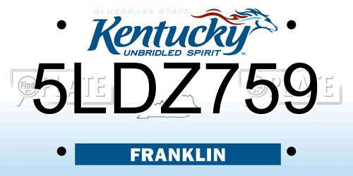 5LDZ759 Kentucky License Plate