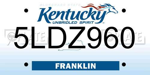 5LDZ960 Kentucky License Plate