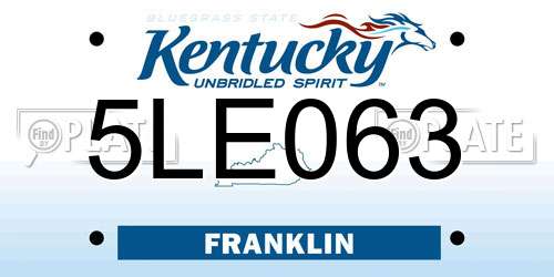 5LE063 Kentucky License Plate