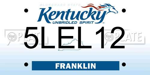 5LEL12 Kentucky License Plate
