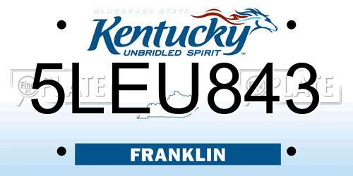 5LEU843 Kentucky License Plate