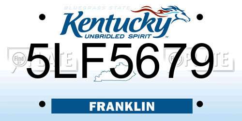 5LF5679 Kentucky License Plate
