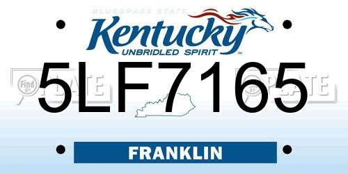 5LF7165 Kentucky License Plate