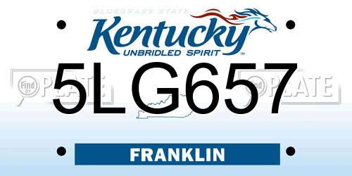 5LG657 Kentucky License Plate