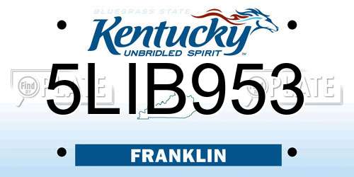 5LIB953 Kentucky License Plate