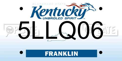 5LLQ06 Kentucky License Plate