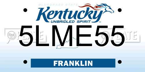 5LME55 Kentucky License Plate