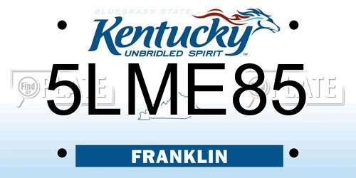 5LME85 Kentucky License Plate