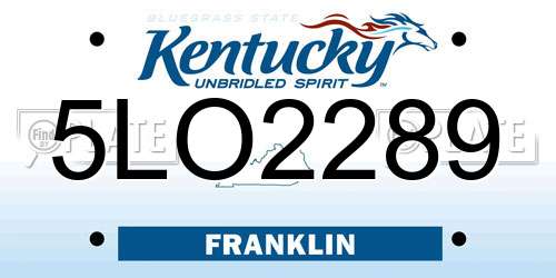5LO2289 Kentucky License Plate