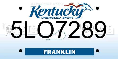 5LO7289 Kentucky License Plate