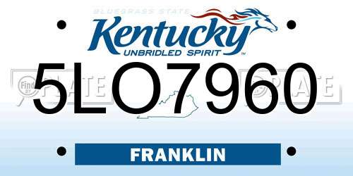 5LO7960 Kentucky License Plate