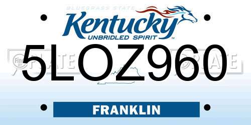 5LOZ960 Kentucky License Plate