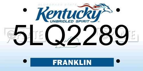 5LQ2289 Kentucky License Plate