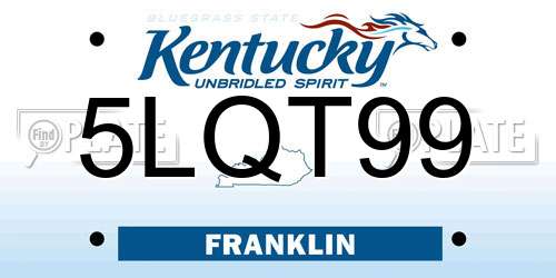 5LQT99 Kentucky License Plate