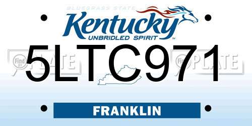 5LTC971 Kentucky License Plate