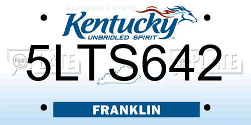 5LTS642 Kentucky License Plate