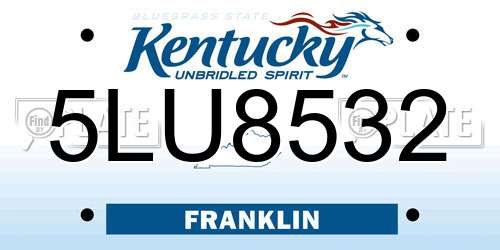 5LU8532 Kentucky License Plate