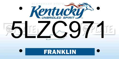 5LZC971 Kentucky License Plate