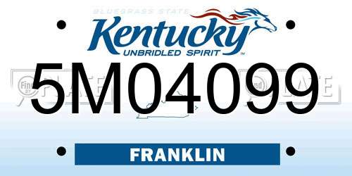 5M04099 Kentucky License Plate