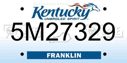 5M27329 Kentucky License Plate