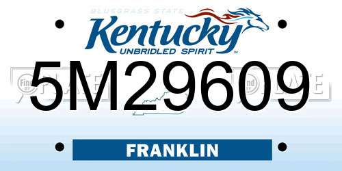 5M29609 Kentucky License Plate