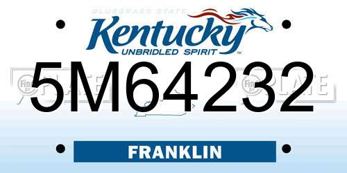 5M64232 Kentucky License Plate