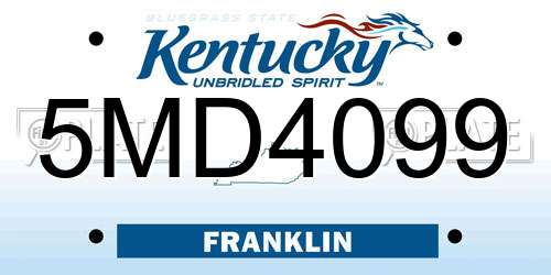 5MD4099 Kentucky License Plate