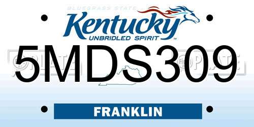 5MDS309 Kentucky License Plate