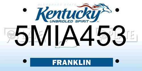 5MIA453 Kentucky License Plate