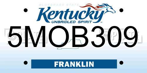 5MOB309 Kentucky License Plate