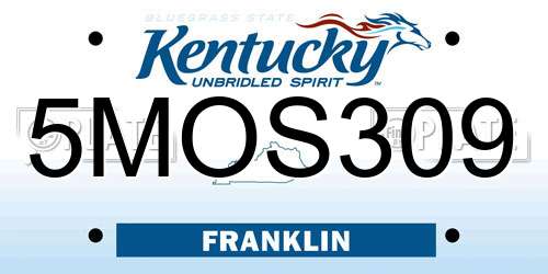 5MOS309 Kentucky License Plate