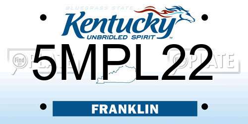 5MPL22 Kentucky License Plate