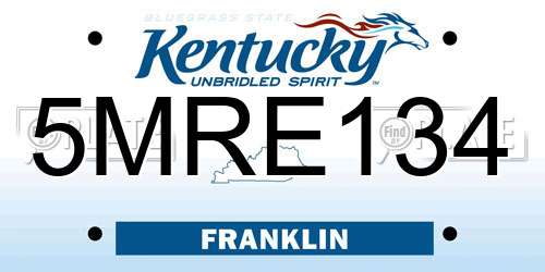 5MRE134 Kentucky License Plate