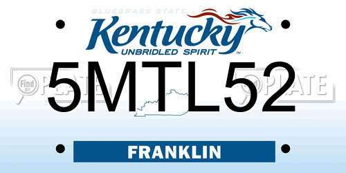 5MTL52 Kentucky License Plate