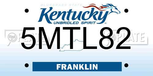 5MTL82 Kentucky License Plate