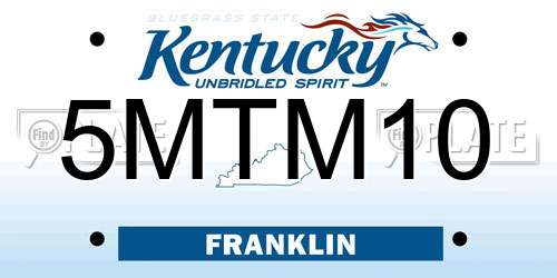 5MTM10 Kentucky License Plate