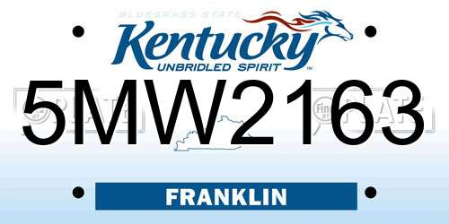 5MW2163 Kentucky License Plate