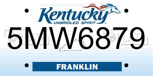 5MW6879 Kentucky License Plate
