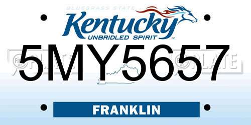 5MY5657 Kentucky License Plate
