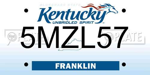 5MZL57 Kentucky License Plate