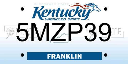 5MZP39 Kentucky License Plate