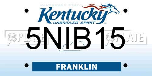 5NIB15 Kentucky License Plate