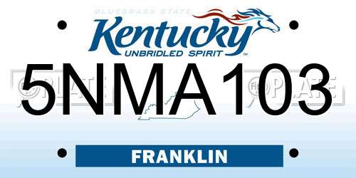 5NMA103 Kentucky License Plate