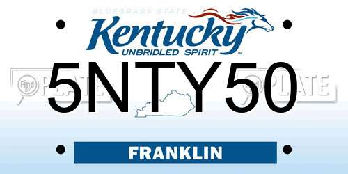 5NTY50 Kentucky License Plate