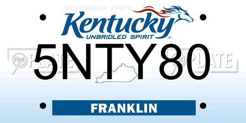 5NTY80 Kentucky License Plate
