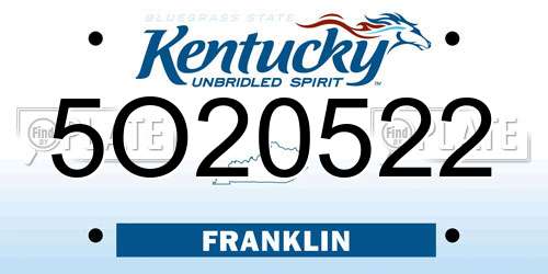 5O20522 Kentucky License Plate